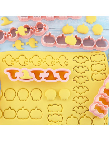 6 Cortadores de Galletas Halloween Ylnurac - Calabaza, Fantasma, Murciélago