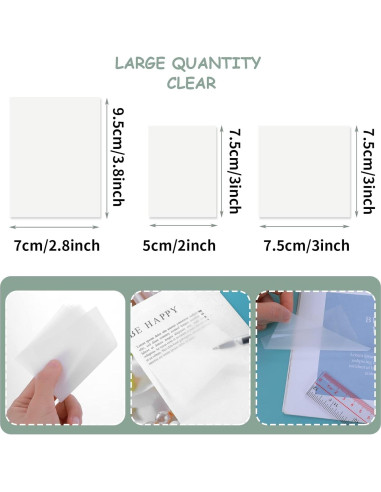 Set de 150 Notas Adhesivas Transparentes Abeillo - 3 Tamaños