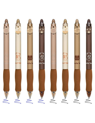 Set de 8 Lápices de Gel Borrables BAYTORY Café 0.3mm