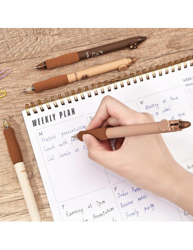 Set de 8 Lápices de Gel Borrables BAYTORY Café 0.3mm