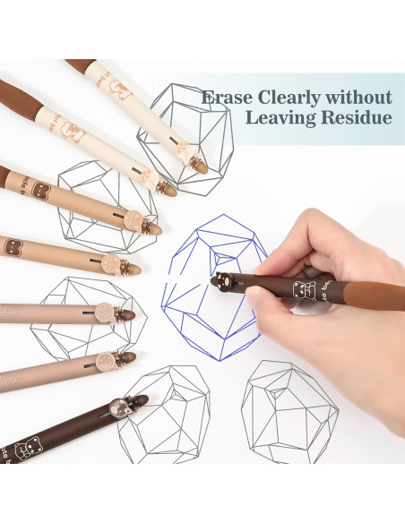 Set de 8 Lápices de Gel Borrables BAYTORY Café 0.3mm