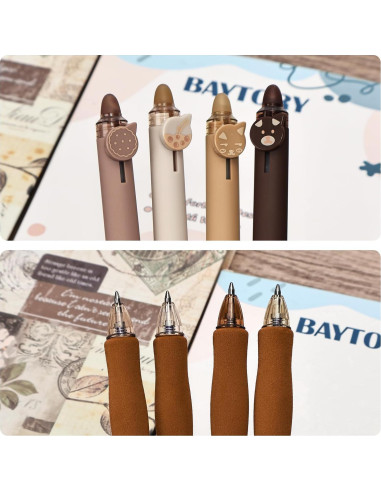 Set de 8 Lápices de Gel Borrables BAYTORY Café 0.3mm