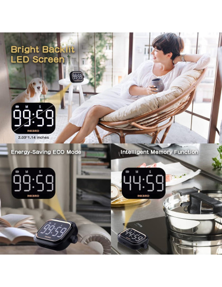 Temporizador Digital Recargable INKBIRD IDT-02 con Alarma