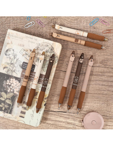 Set de 8 Lápices de Gel Borrables BAYTORY Café 0.3mm