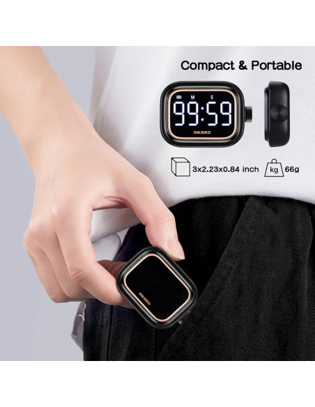 Temporizador Digital Recargable INKBIRD IDT-02 con Alarma