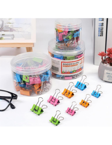 Clips de Papel Binder Sonrientes Coideal - 100 Pcs 19mm y 25mm