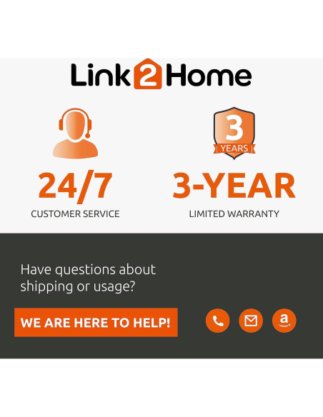 Carrete de Cable de Extensión Link2Home 18.3 m 4 Salidas 120V