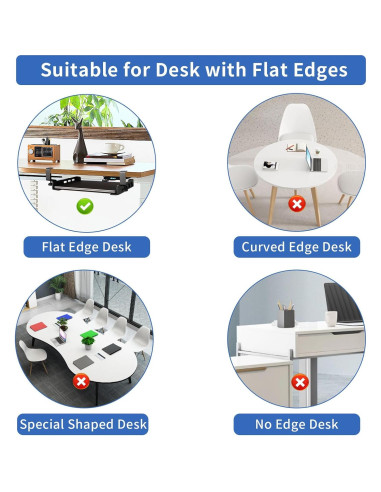 Soporte para Laptop Bajo Escritorio LUKETURE Ajustable 10kg