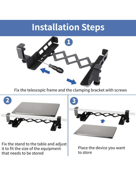 Soporte para Laptop Bajo Escritorio LUKETURE Ajustable 10kg