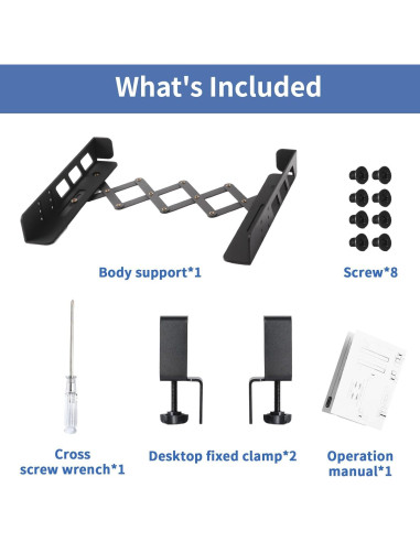 Soporte para Laptop Bajo Escritorio LUKETURE Ajustable 10kg