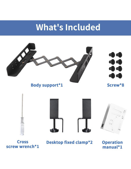 Soporte para Laptop Bajo Escritorio LUKETURE Ajustable 10kg