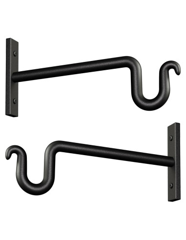 Gancho para Plantas KOOKASHOP 20.32 cm Metal Negro 2 Piezas