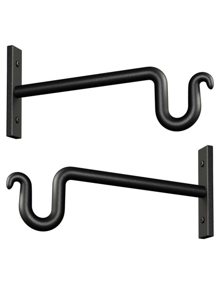 Gancho para Plantas KOOKASHOP 20.32 cm Metal Negro 2 Piezas