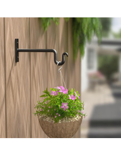 Gancho para Plantas KOOKASHOP 20.32 cm Metal Negro 2 Piezas 2