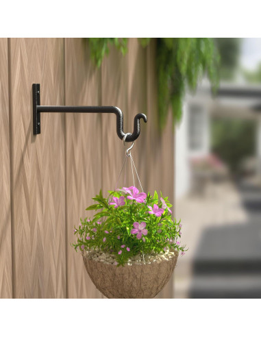 Gancho para Plantas KOOKASHOP 20.32 cm Metal Negro 2 Piezas
