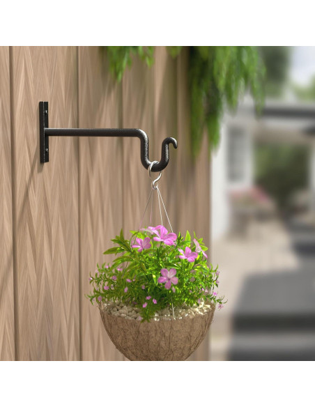 Gancho para Plantas KOOKASHOP 20.32 cm Metal Negro 2 Piezas