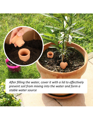 2 Globos de Riego Automático Lovely Ran 1.8L Cerámica Roja