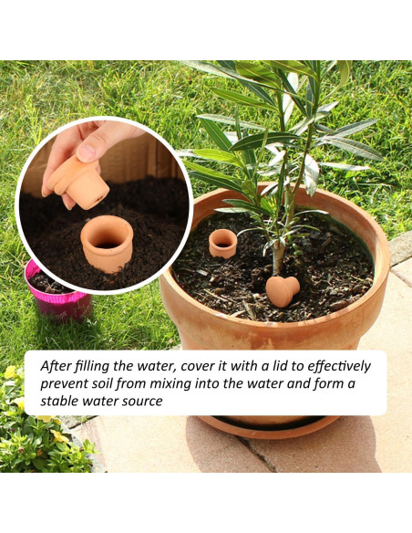 2 Globos de Riego Automático Lovely Ran 1.8L Cerámica Roja