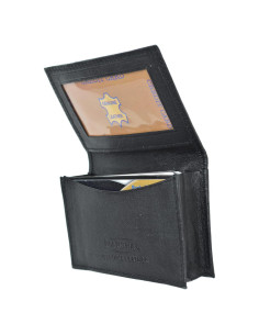 Billetera expandible de cuero genuino Marshal negra