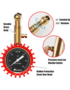 Medidor de Presión de Neumáticos AWELTEC 0-4.14 Bar 2" 2