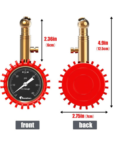 Medidor de Presión de Neumáticos AWELTEC 0-4.14 Bar 2"