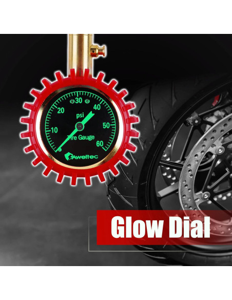 Medidor de Presión de Neumáticos AWELTEC 0-4.14 Bar 2"