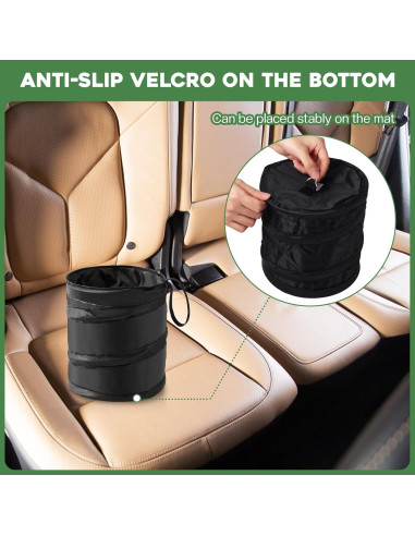 Bote de Basura Plegable ZJoey para Automóvil 7.57L Negro