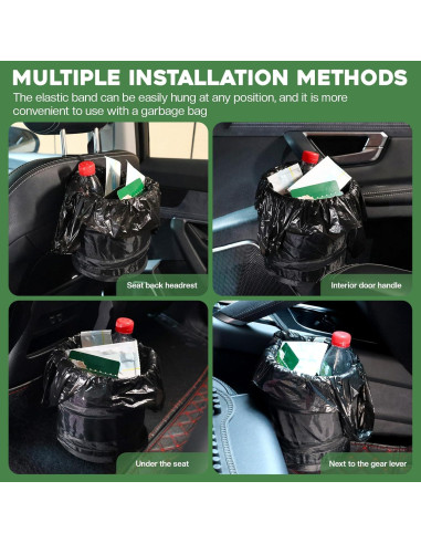 Bote de Basura Plegable ZJoey para Automóvil 7.57L Negro