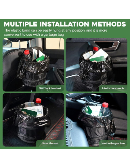 Bote de Basura Plegable ZJoey para Automóvil 7.57L Negro