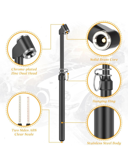 Medidor de Presión de Neumáticos Yunsailing 10 Pcs 0.7-10.3bar