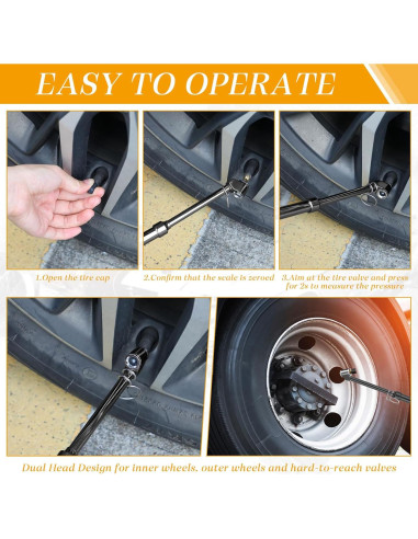 Medidor de Presión de Neumáticos Yunsailing 10 Pcs 0.7-10.3bar