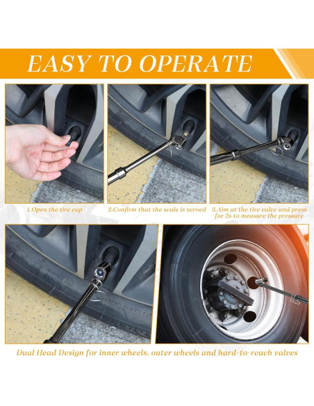 Medidor de Presión de Neumáticos Yunsailing 10 Pcs 0.7-10.3bar