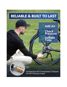 Inflador Digital de Neumáticos Gerchway con Manómetro 3-200 PSI 2