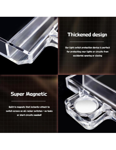 Paquete de 4 Protectores Magnéticos para Interruptor de Luz