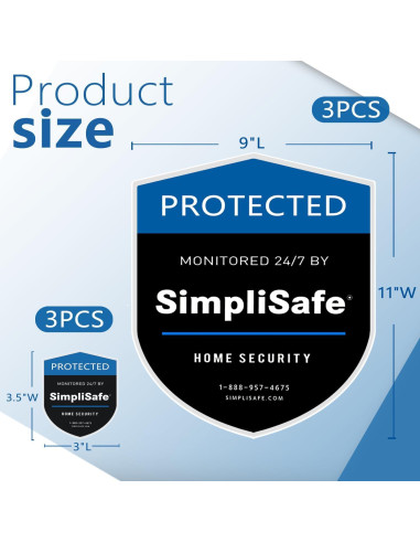 Cartel de Jardín SimpliSafe con 4 Calcomanías de Seguridad