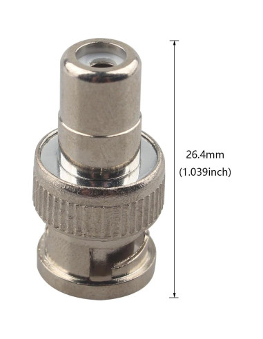 6 Adaptadores Coaxiales BNC Macho a RCA Hembra Futheda