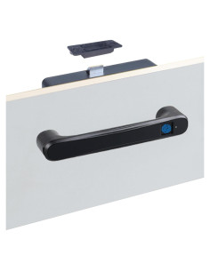 Cerradura Biométrica ZRD para Cajón Negro Mate con Huella Dactilar