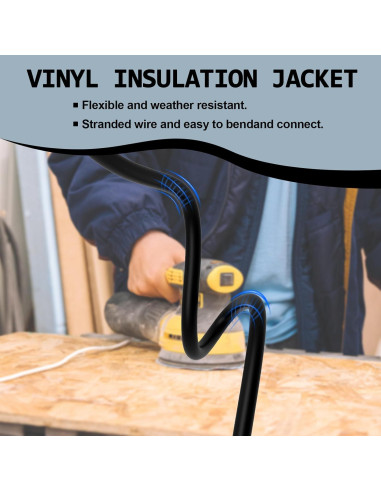 Divisor de Enchufe 1 a 3 EP 0.88m Negro Resistente Exterior