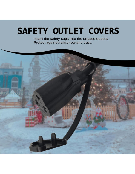 Divisor de Enchufe 1 a 3 EP 0.88m Negro Resistente Exterior