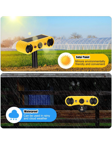 Alarma Solar Exterior Qualirey con Sensor de Movimiento 4 Pzs