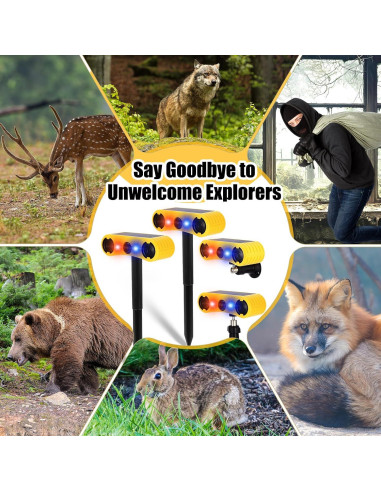 Alarma Solar Exterior Qualirey con Sensor de Movimiento 4 Pzs