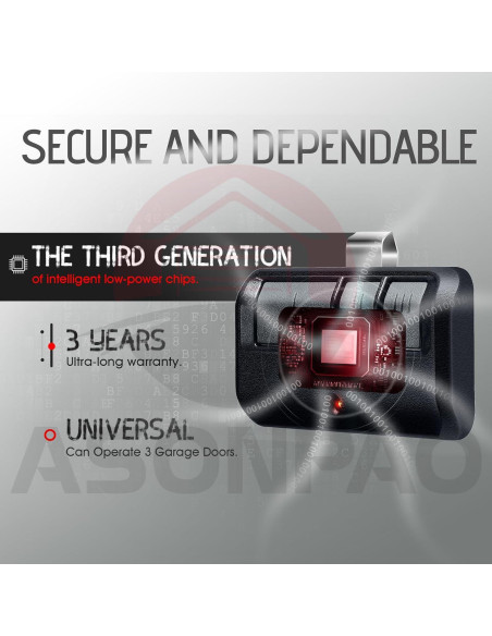 Control Remoto Universal ASONPAO 953EV-P2 para Garaje