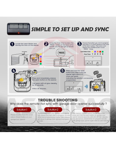Control Remoto Universal ASONPAO 953EV-P2 para Garaje