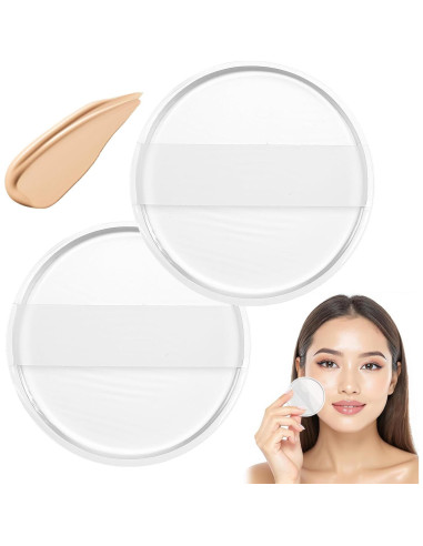 2 Esponjas de Maquillaje de Silicona Transparente 5.8cm Ajcotahm