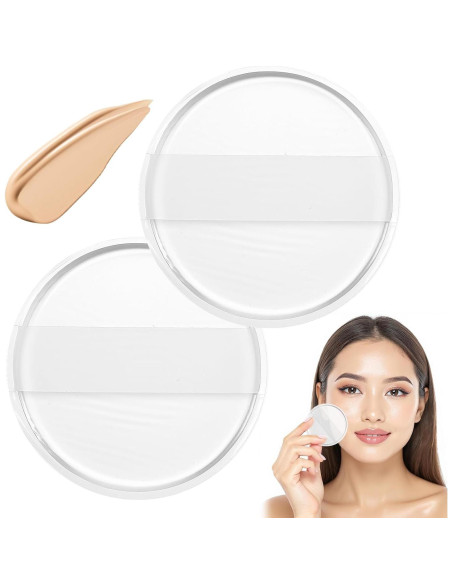 2 Esponjas de Maquillaje de Silicona Transparente 5.8cm Ajcotahm
