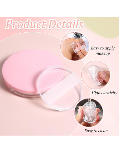 2 Esponjas de Maquillaje de Silicona Transparente 5.8cm Ajcotahm