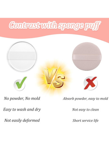 2 Esponjas de Maquillaje de Silicona Transparente 5.8cm Ajcotahm