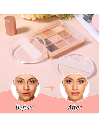 2 Esponjas de Maquillaje de Silicona Transparente 5.8cm Ajcotahm