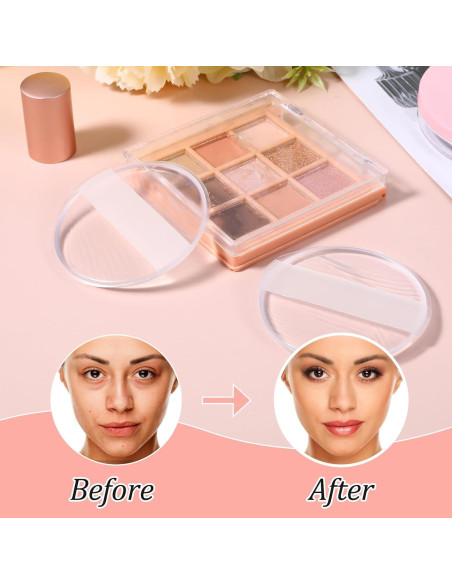 2 Esponjas de Maquillaje de Silicona Transparente 5.8cm Ajcotahm