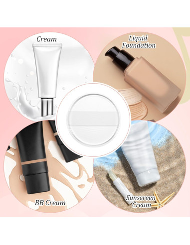 2 Esponjas de Maquillaje de Silicona Transparente 5.8cm Ajcotahm